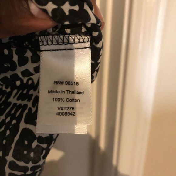 Coldwater creek black and white button down sz Large - Picture 4 of 6